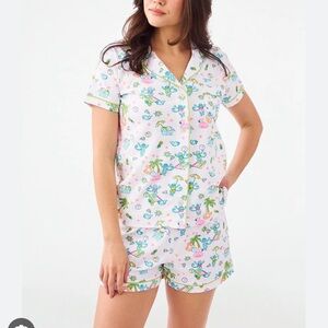 Women's Pink Printed Pajama Set